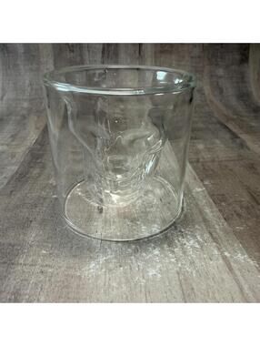 Fred Doomed Crystal Skull 3D 2.5 oz Shot Glass 2.75" Tall Clear Glass
